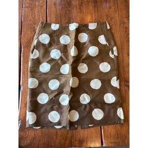 Banana Republic Brown Polka Dot Pencil Skirt Womens‎ Size 0 Career Casual